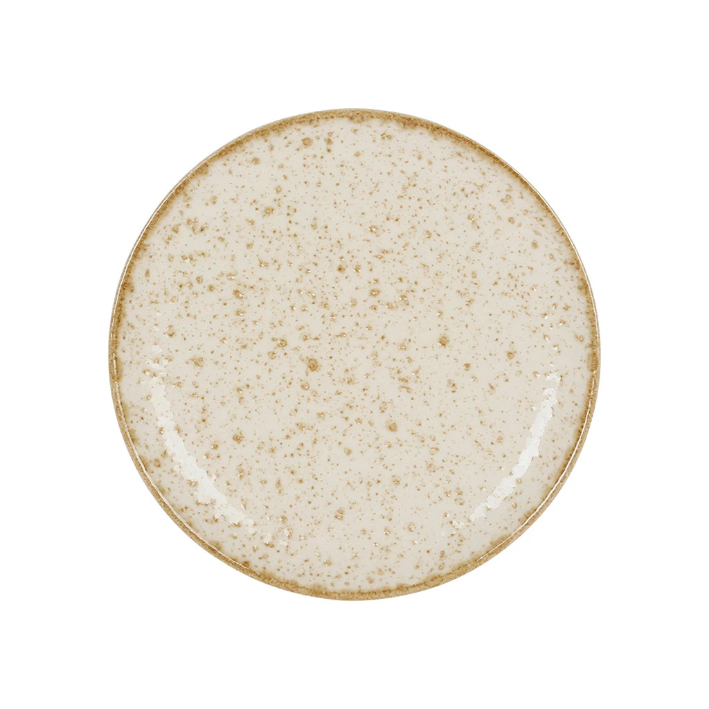 Assiette à Dessert Beige D20.5cm En Faience - Lisere 1 Assiette à Dessert Beige D20.5cm En Faience - Lisere