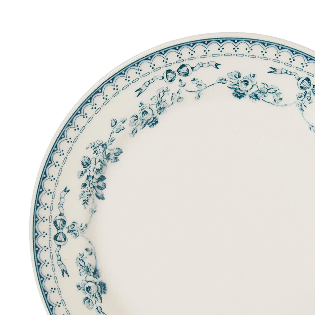 Assiette à Dessert En Faience Bleu Ancien D20cm - Faustine 2 Assiette à Dessert En Faience Bleu Ancien D20cm - Faustine – Image 2