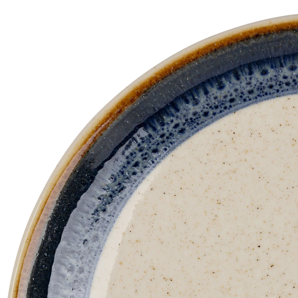 Assiette à Dessert En Faïence Indigo Et Beige D21cm - Victoria 2 Assiette à Dessert En Faïence Indigo Et Beige D21cm - Victoria – Image 2