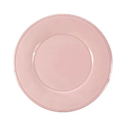 Assiette A Dessert En Faïence Rose Poudré D23.5cm -constance