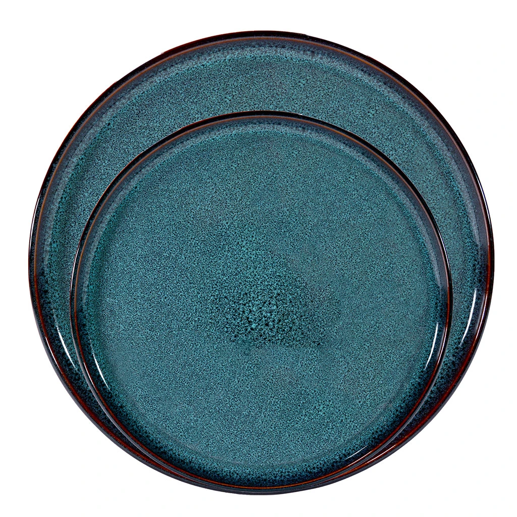 Assiette à Dessert En Grès Bleu D20cm - Volga 2 Assiette à Dessert En Grès Bleu D20cm - Volga – Image 2