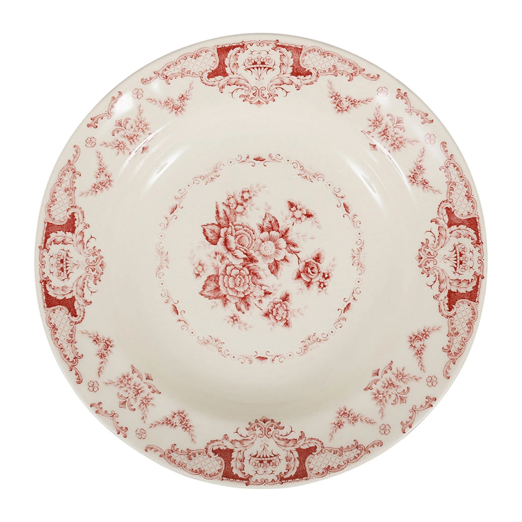 Assiette Creuse En Faience Bordeaux D22cm - Clothilde 1 Assiette Creuse En Faience Bordeaux D22cm - Clothilde