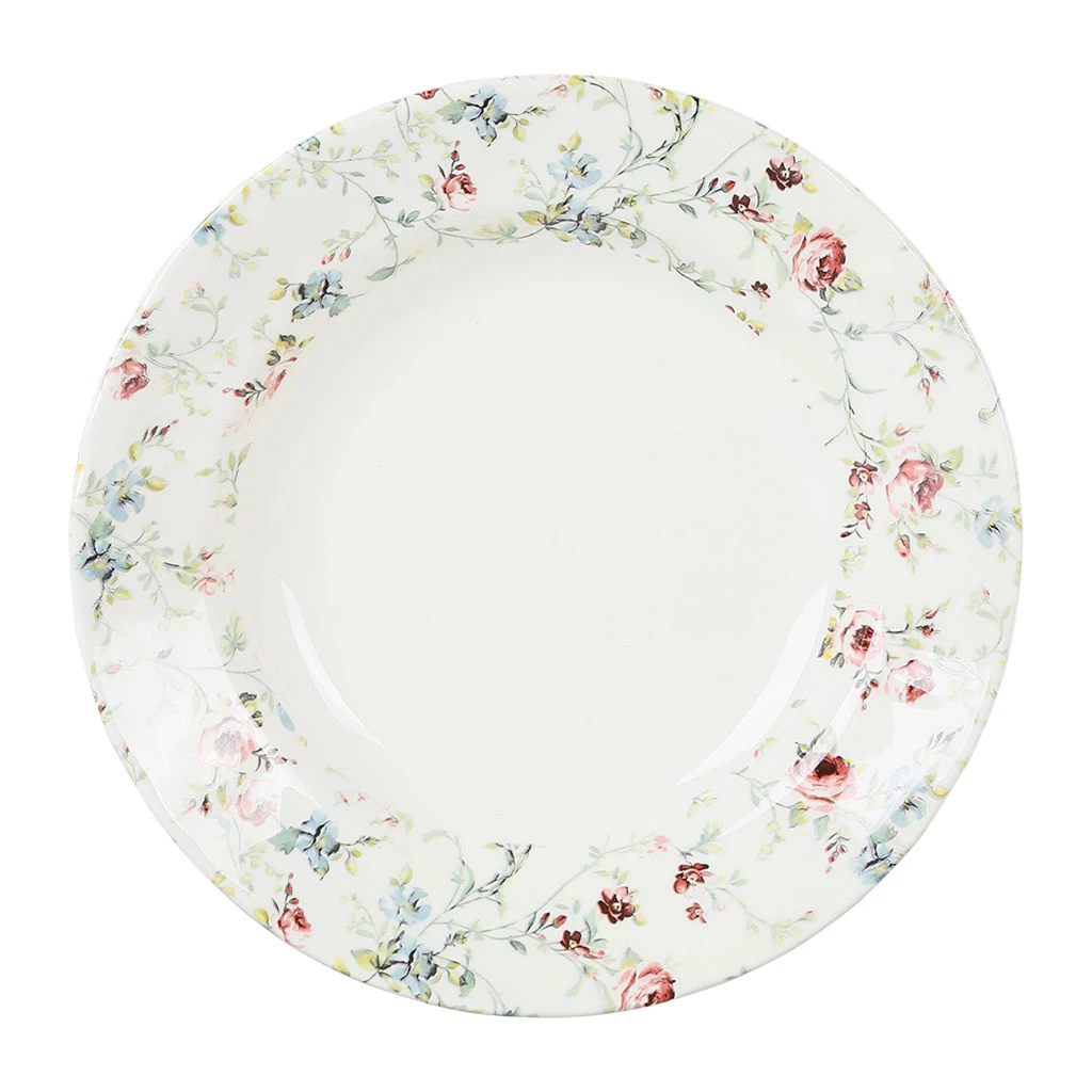 Assiette Creuse En Faïence Multicolore D23cm - Fleurs Champs 1 Assiette Creuse En Faïence Multicolore D23cm - Fleurs Champs