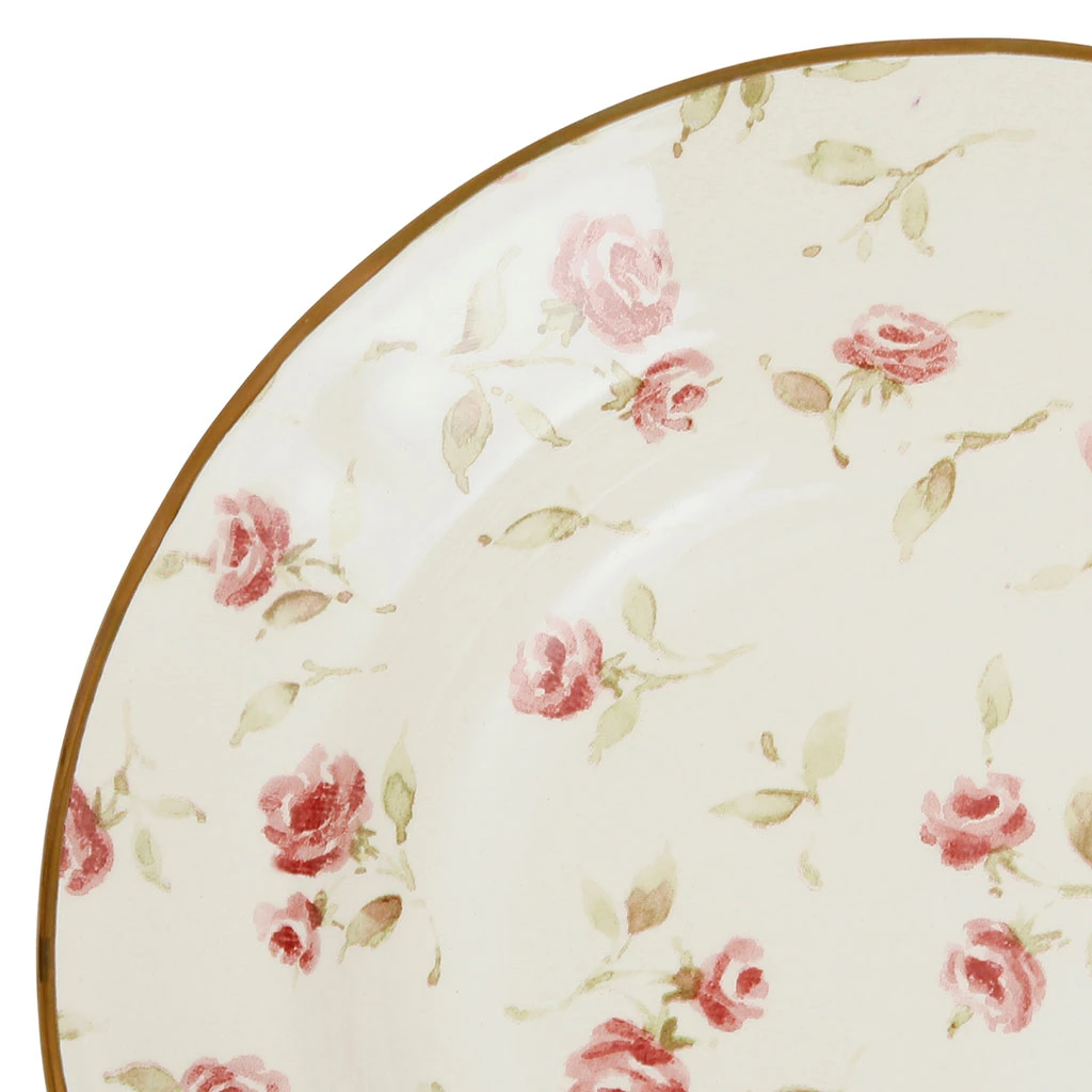Assiette Creuse En Faïence Rose Et Doré D23cm - Rose 3 Assiette Creuse En Faïence Rose Et Doré D23cm - Rose – Image 3