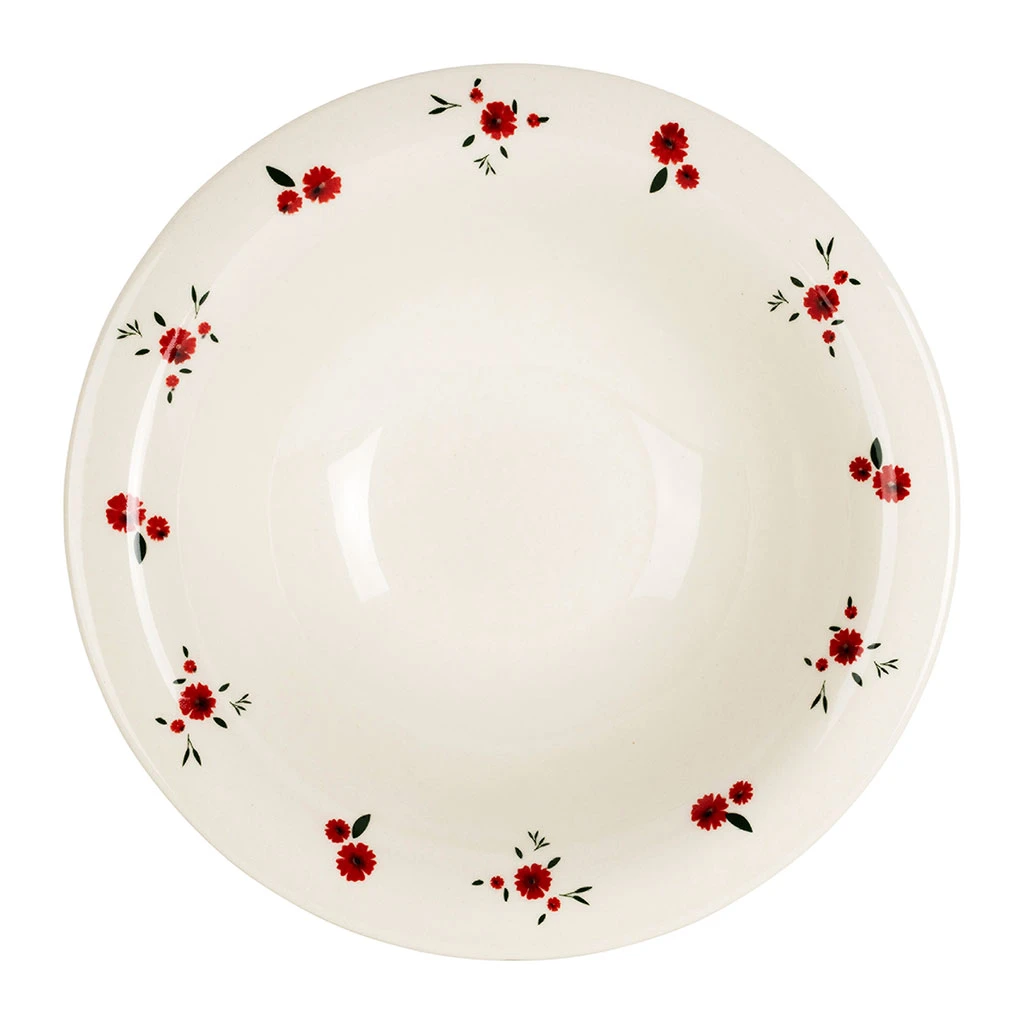 Assiette Creuse En Faience Rouge D20cm - Paquerette 2 Assiette Creuse En Faience Rouge D20cm - Paquerette – Image 2
