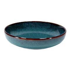 Assiette Creuse En Grès Bleu D19cm - Volga