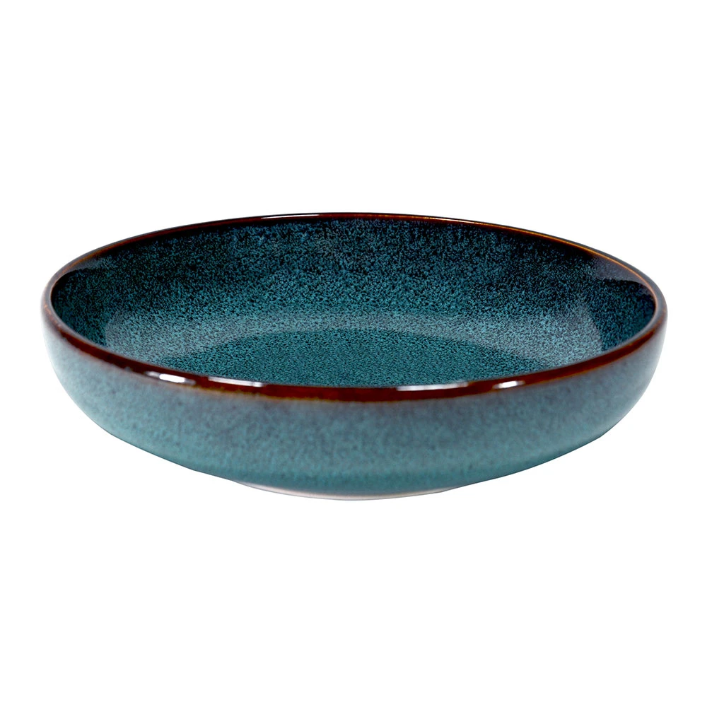 Assiette Creuse En Grès Bleu D19cm - Volga 1 Assiette Creuse En Grès Bleu D19cm - Volga