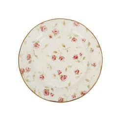 Assiette De Dessert En Faïence Rose Et Doré D20cm - Rose