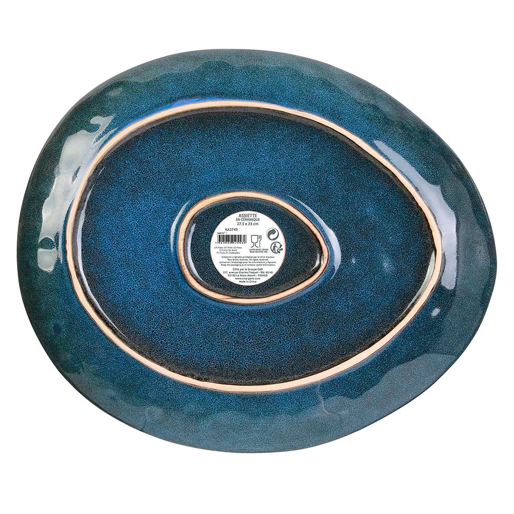 Assiette Galet En Grès Bleu D27.5cm - Au Gres Du Temps 3 Assiette Galet En Grès Bleu D27.5cm - Au Gres Du Temps – Image 3