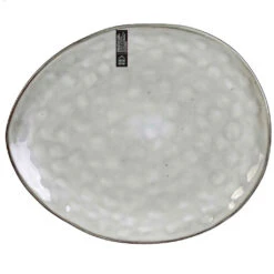 Assiette Galet En Grès Gris D27.5cm - Au Gres Du Temps