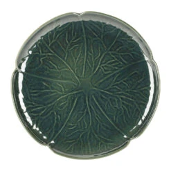 Assiette Plate Chou En Grès Vert D27cm