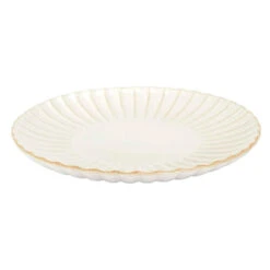 Assiette Plate En Céramique Beige D27cm - Vlora