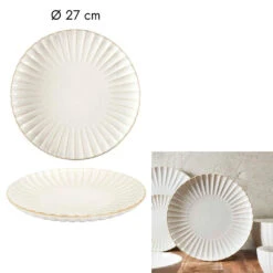 Assiette Plate En Céramique Beige D27cm - Vlora 5 Assiette Plate En Céramique Beige D27cm - Vlora -Magasin De Vaisselle Pour La Maison assiette plate en ceramique beige d27cm vlora 678242 678242 FRN03 WEB
