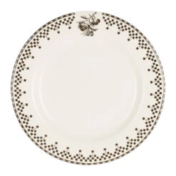 Assiette Plate En Faïence Anthracite D27cm - Damier