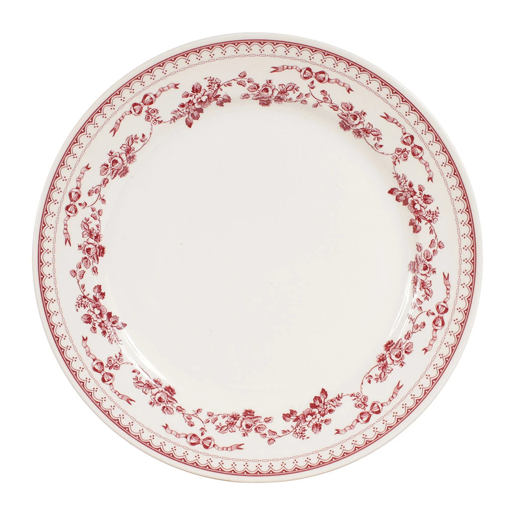 Assiette Plate En Faïence Bordeaux D26cm - Faustine 1 Assiette Plate En Faïence Bordeaux D26cm - Faustine