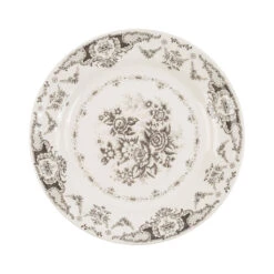 Assiette Plate En Faïence Gris D26cm - Clothilde