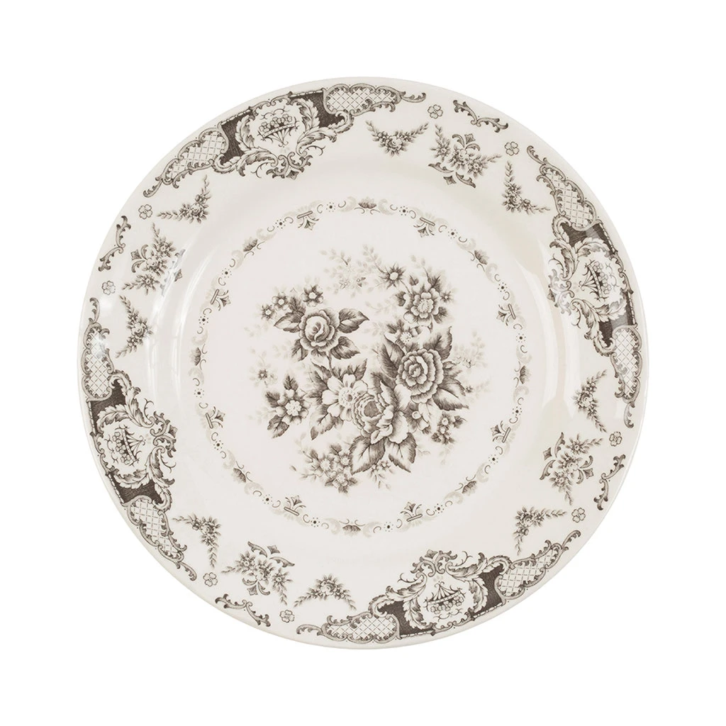 Assiette Plate En Faïence Gris D26cm - Clothilde 1 Assiette Plate En Faïence Gris D26cm - Clothilde