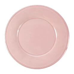 Assiette Plate En Faïence Rose Poudré D28.5cm - Constance