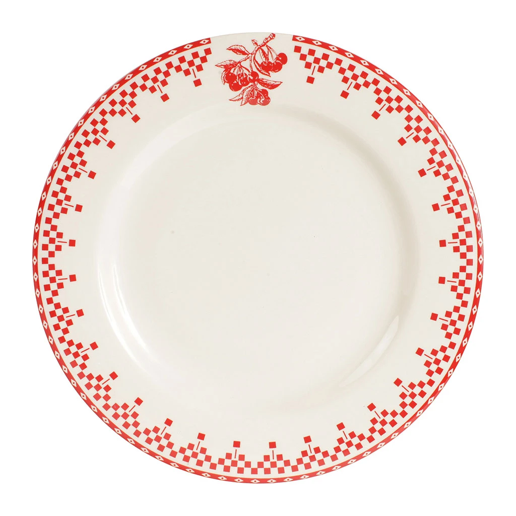 Assiette Plate En Faïence Rouge D27cm - Damier 1 Assiette Plate En Faïence Rouge D27cm - Damier