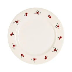 Assiette Plate En Faience Rouge D27cm - Paquerette