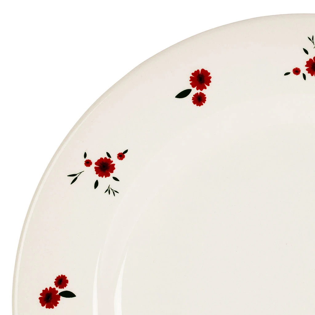 Assiette Plate En Faience Rouge D27cm - Paquerette 2 Assiette Plate En Faience Rouge D27cm - Paquerette – Image 2