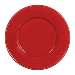 Assiette Plate En Faïence Rouge D28.5cm - Constance