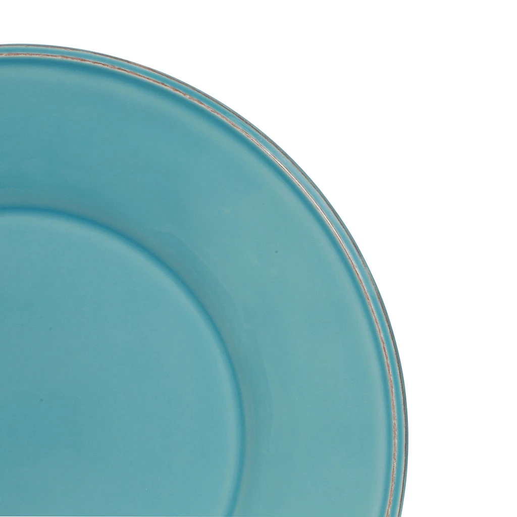 Assiette Plate En Faïence Turquoise D28.5cm - Constance 2 Assiette Plate En Faïence Turquoise D28.5cm - Constance – Image 2