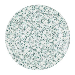 Assiette Plate En Faïence Vert D26cm - P'tites Fleurs