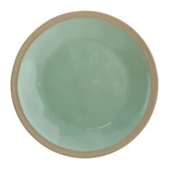Assiette Plate En Grès Vert D'eau D28cm - Jade
