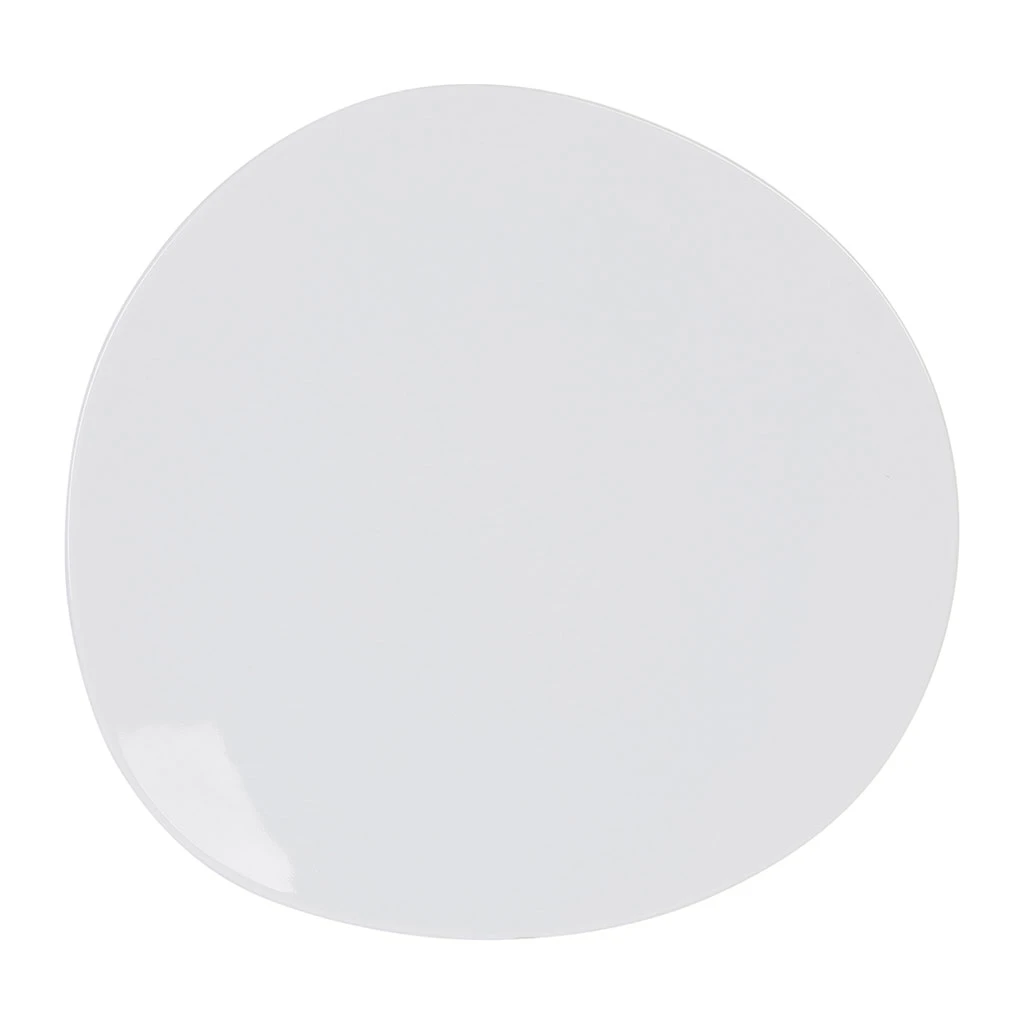 Assiette Plate En Porcelaine Blanc D28cm- Galet 2 Assiette Plate En Porcelaine Blanc D28cm- Galet – Image 2