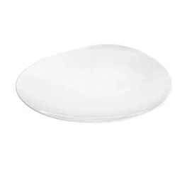 Assiette Plate En Porcelaine Blanc D28cm- Galet