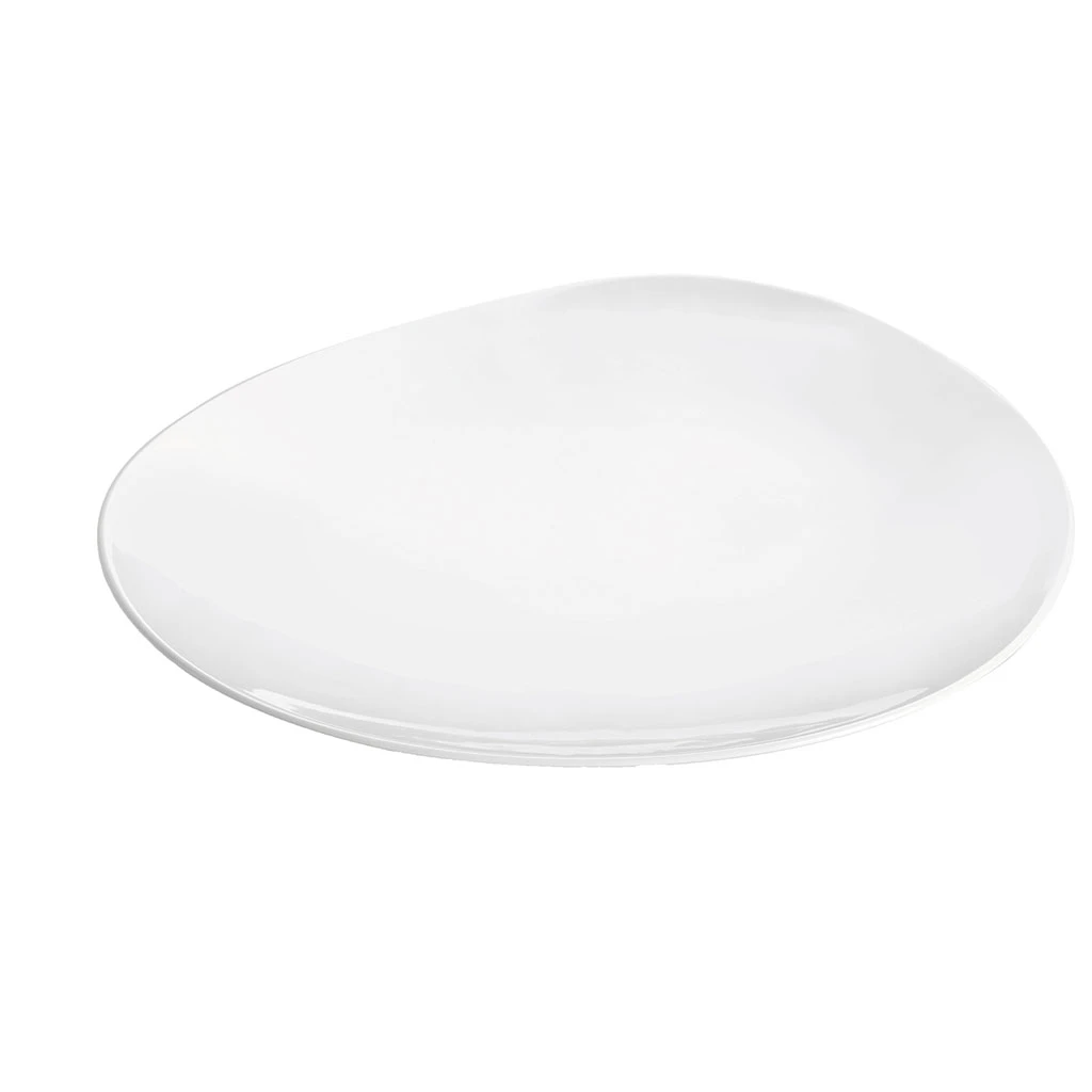 Assiette Plate En Porcelaine Blanc D28cm- Galet 1 Assiette Plate En Porcelaine Blanc D28cm- Galet