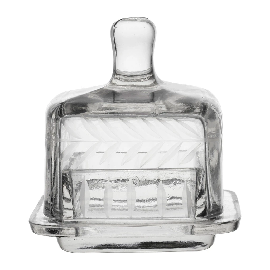 Beurrier Carré En Verre Transparent 8x8cm - Azelie 1 Beurrier Carré En Verre Transparent 8x8cm - Azelie
