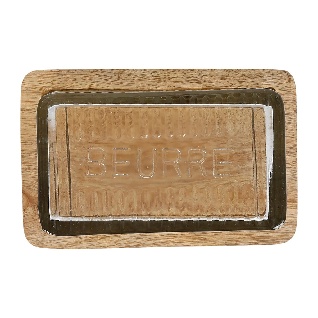 Beurrier En Verre Et Manguier - Grand Office 5 Beurrier En Verre Et Manguier - Grand Office – Image 5