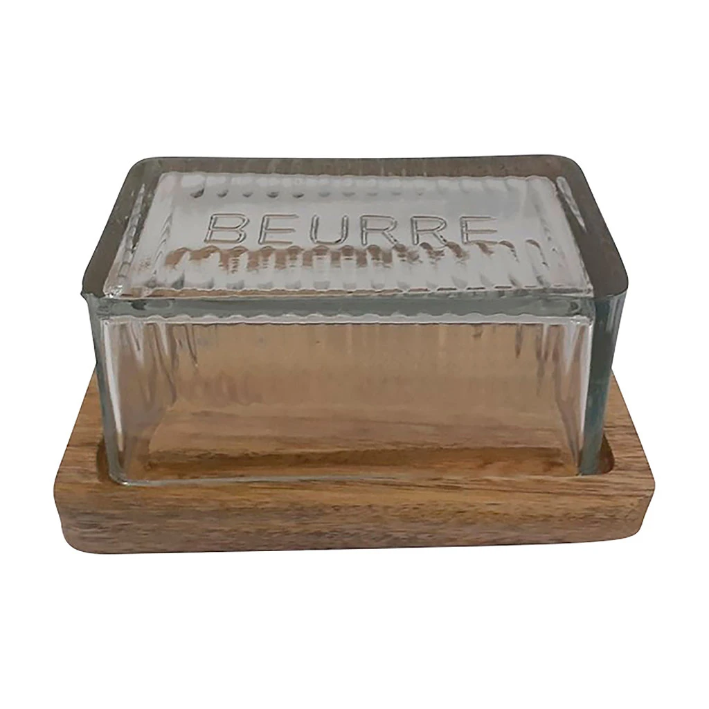Beurrier En Verre Et Manguier - Grand Office 1 Beurrier En Verre Et Manguier - Grand Office