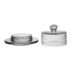 Beurrier Rond En Verre Transparent D14cm - Azelie -Magasin De Vaisselle Pour La Maison beurrier rond en verre transparent d14cm azelie 39940 39940 DET02 WEB