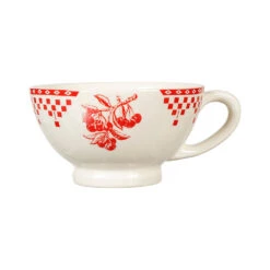 Bol Avec Anse Damier Rouge En Faïence