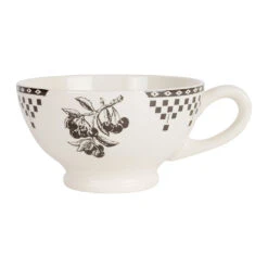 Bol Avec Anse En Faïence Anthracite 45cl - Damier