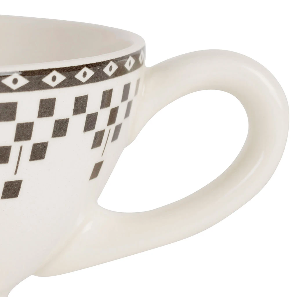 Bol Avec Anse En Faïence Anthracite 45cl - Damier 2 Bol Avec Anse En Faïence Anthracite 45cl - Damier – Image 2