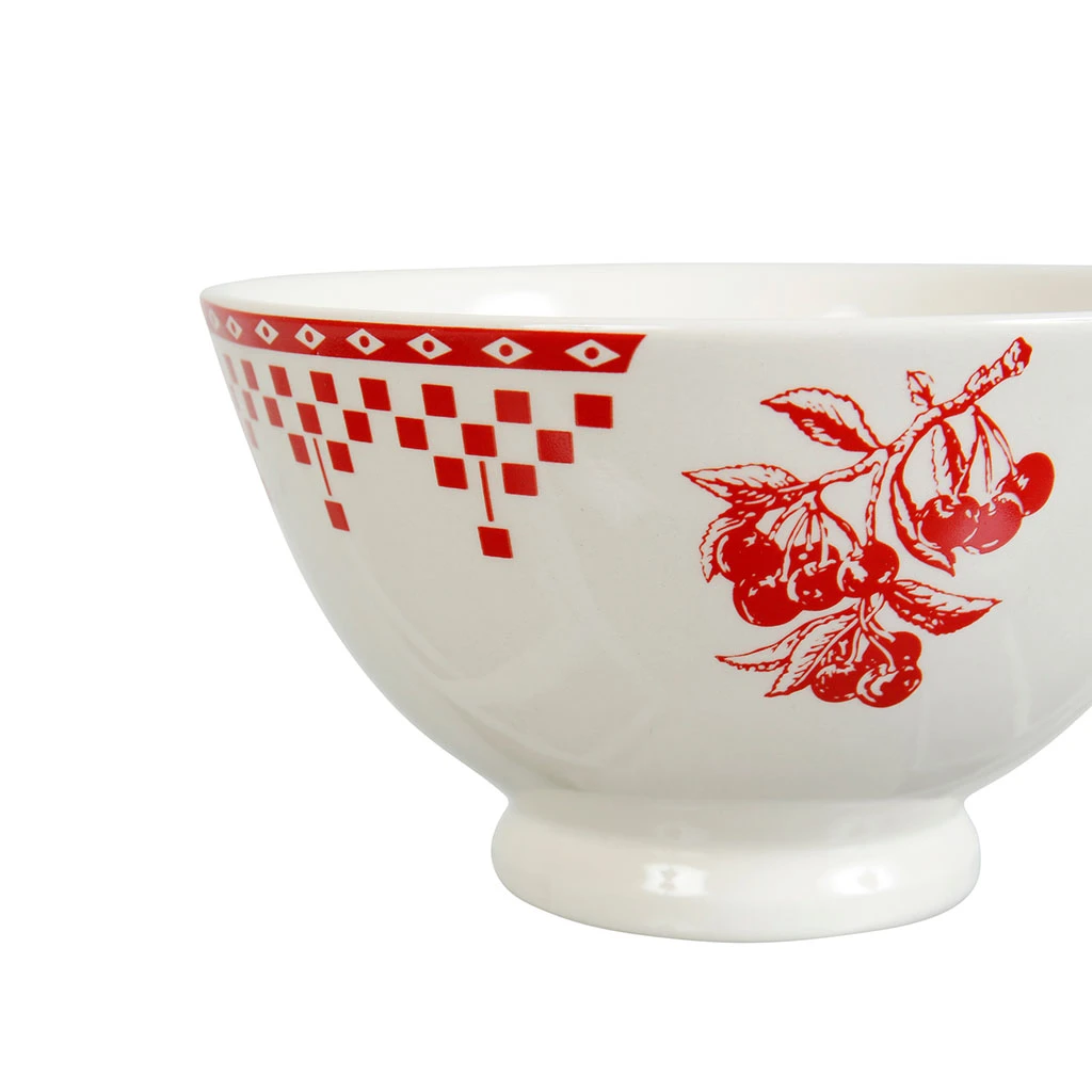Bol En Faïence Rouge 75cl - Damier 2 Bol En Faïence Rouge 75cl - Damier – Image 2