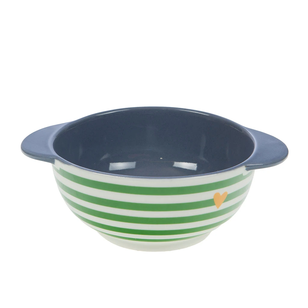 Amadeus Bol Frérot Rayé Vert Et Blanc En Porcelaine 40cl - Ella 2 Amadeus Bol Frérot Rayé Vert Et Blanc En Porcelaine 40cl - Ella – Image 2
