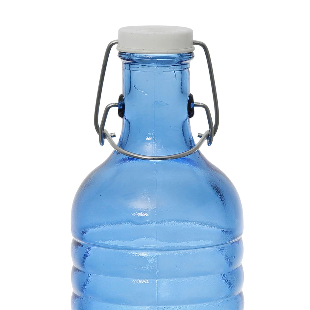 Bouteille En Verre Et Inox Et Silicone Bleu 1.5l - Aheli 2 Bouteille En Verre Et Inox Et Silicone Bleu 1.5l - Aheli – Image 2