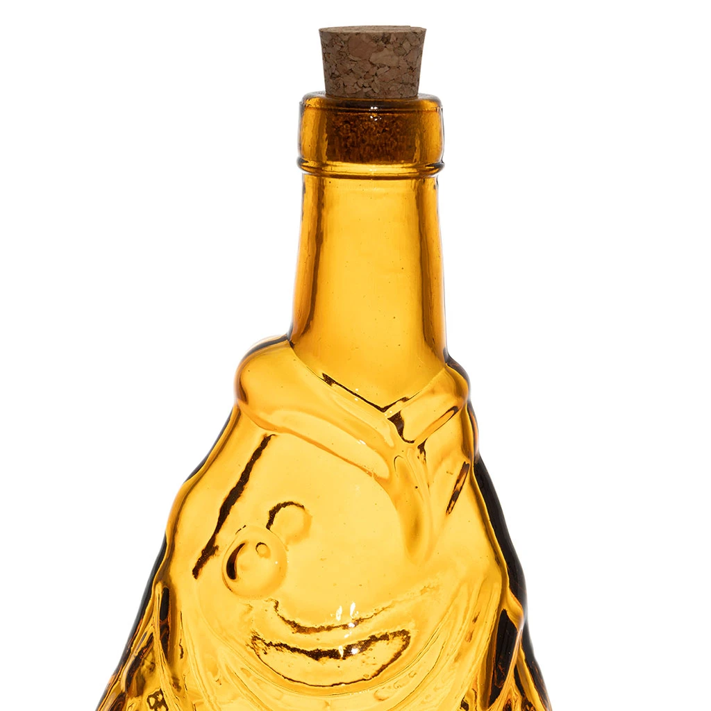 Bouteille Poisson En Verre Recyclé Sablé Orange 1.1L 2 Bouteille Poisson En Verre Recyclé Sablé Orange 1.1L – Image 2