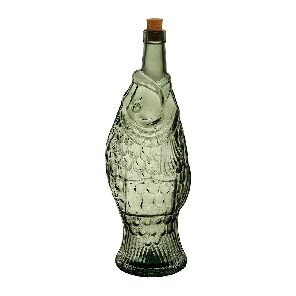 Bouteille Poisson En Verre Recyclé Sablé Sauge 1.1l 1 Bouteille Poisson En Verre Recyclé Sablé Sauge 1.1l