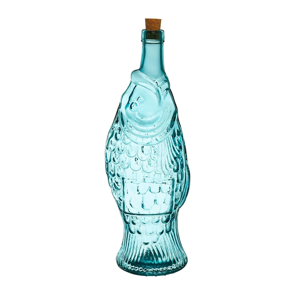 Bouteille Poisson Turquoise 1.1l En Verre Recyclé 1 Bouteille Poisson Turquoise 1.1l En Verre Recyclé