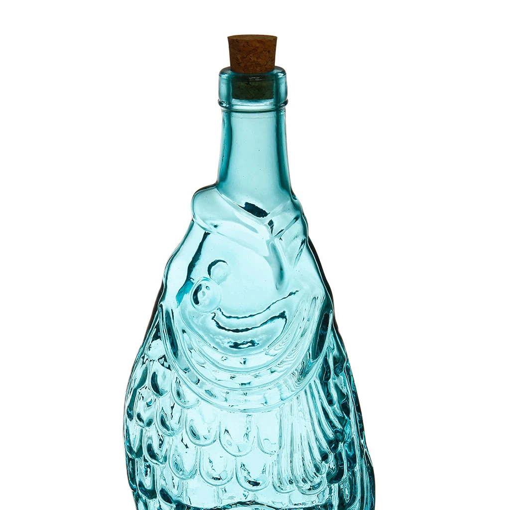 Bouteille Poisson Turquoise 1.1l En Verre Recyclé 2 Bouteille Poisson Turquoise 1.1l En Verre Recyclé – Image 2