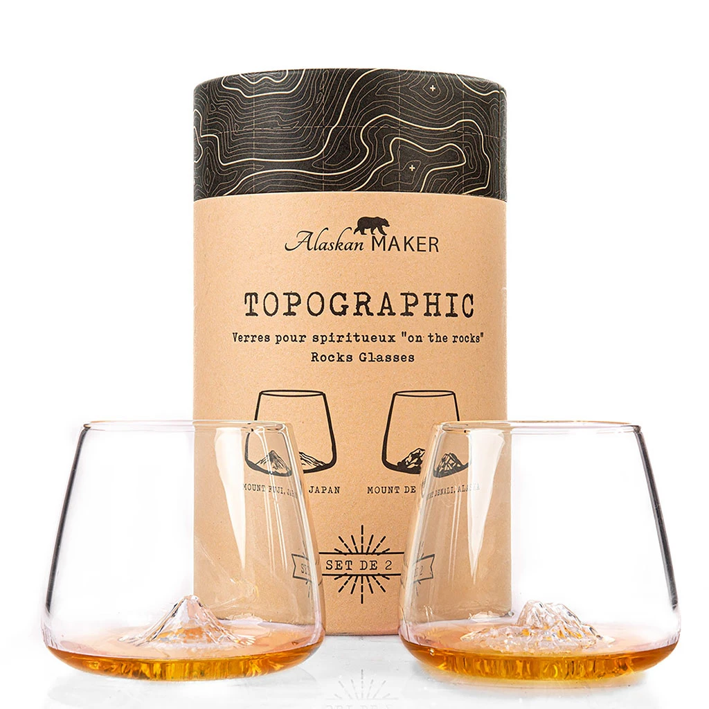 Coffret De 2 Verres Denali Et Fuji - Topographic 1 Coffret De 2 Verres Denali Et Fuji - Topographic