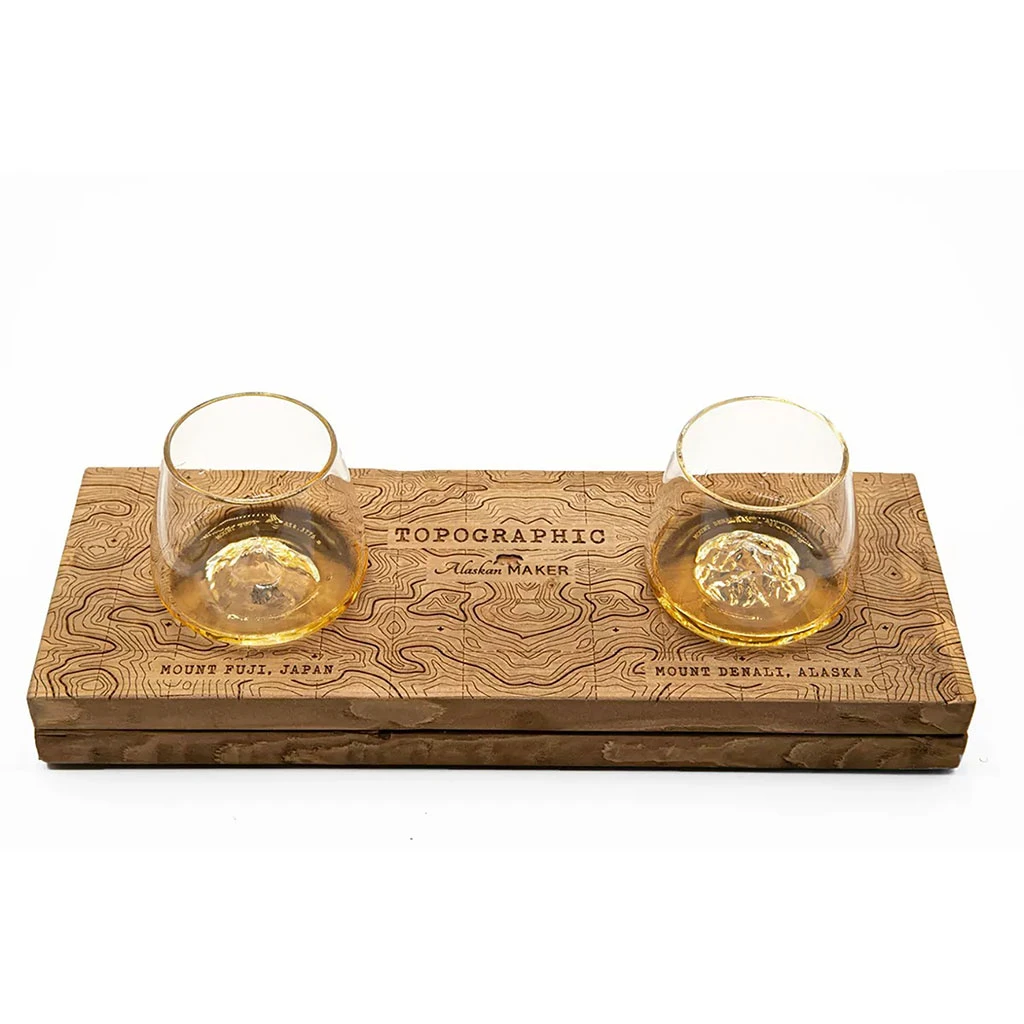 Coffret De 2 Verres Denali Et Fuji - Topographic 2 Coffret De 2 Verres Denali Et Fuji - Topographic – Image 2