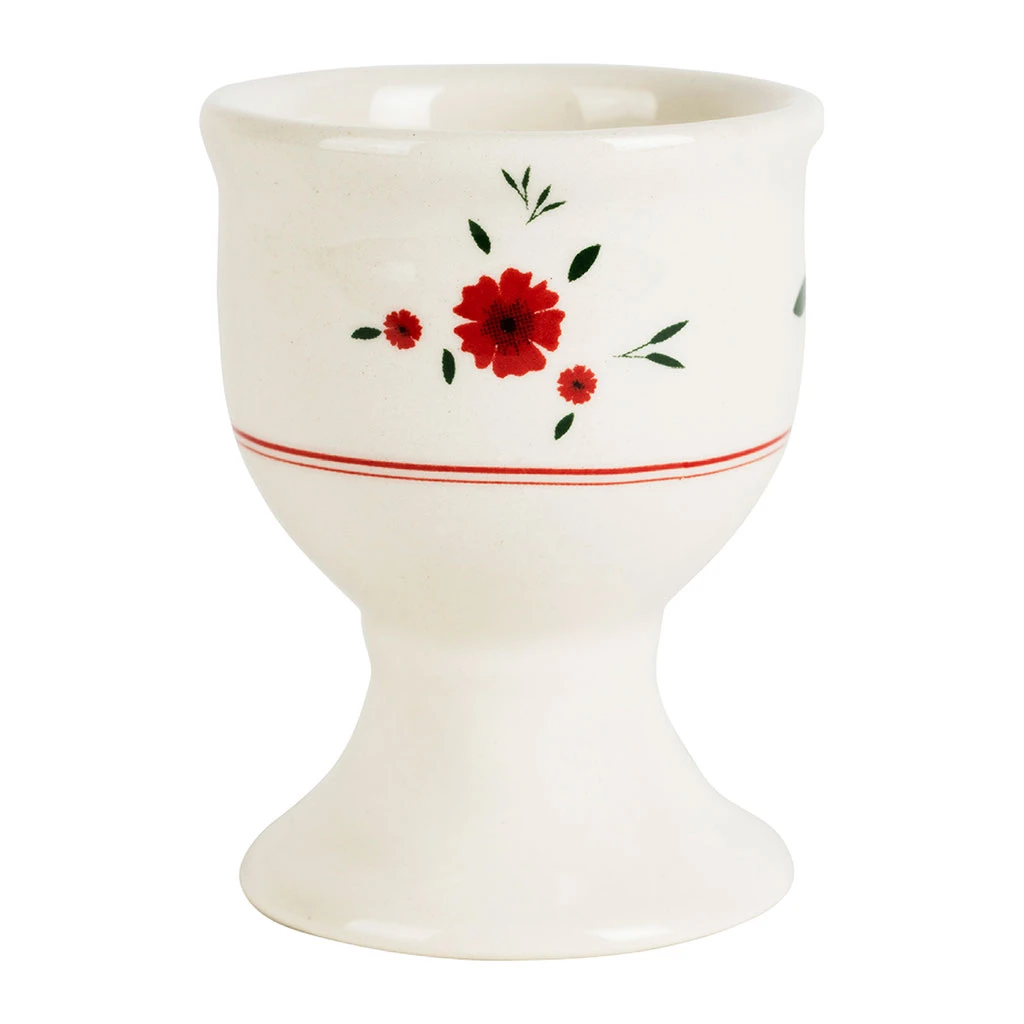 Coquetier En Faience Rouge - Paquerette 1 Coquetier En Faience Rouge - Paquerette