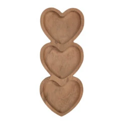 Coupelle 3 Compartiments Cœur En Acacia Naturel 30x15cm - Dalbert